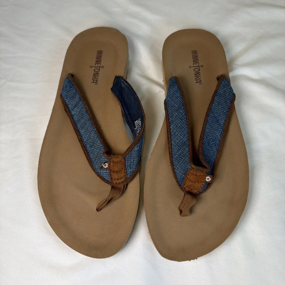 Minnetonka Hedy Sandal Women's Beach Flip Flops Size 10